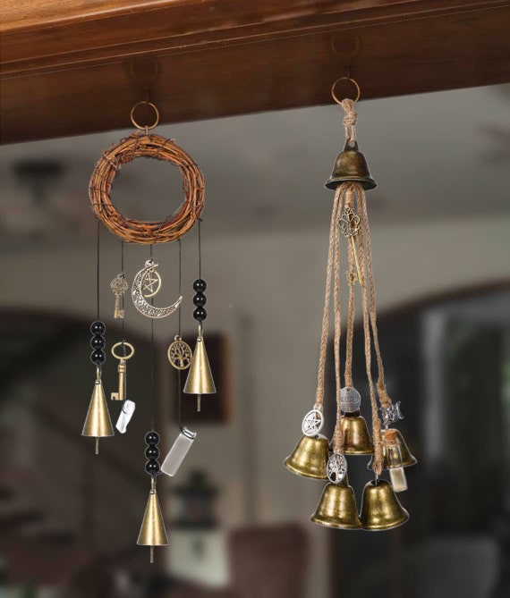 Witch Bells , Protection Bell , Door Bells Chimes Rustic Bells Halloween  Party