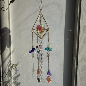 Handmade Sun Catcher, Stained Glass Window Hanging, Rainbow Light Catcher, Gift for Home, Garden, or Office Decor
