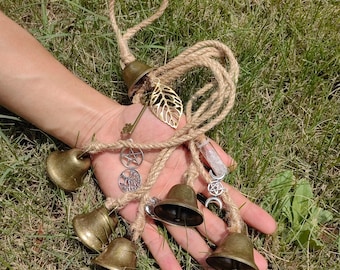 Witch's Protection Bells, Doorknob Hanger Bells, Magical Bells for Door Hangers, Witch Bells for Front Door Witchy Decor, Housewarming Gifts