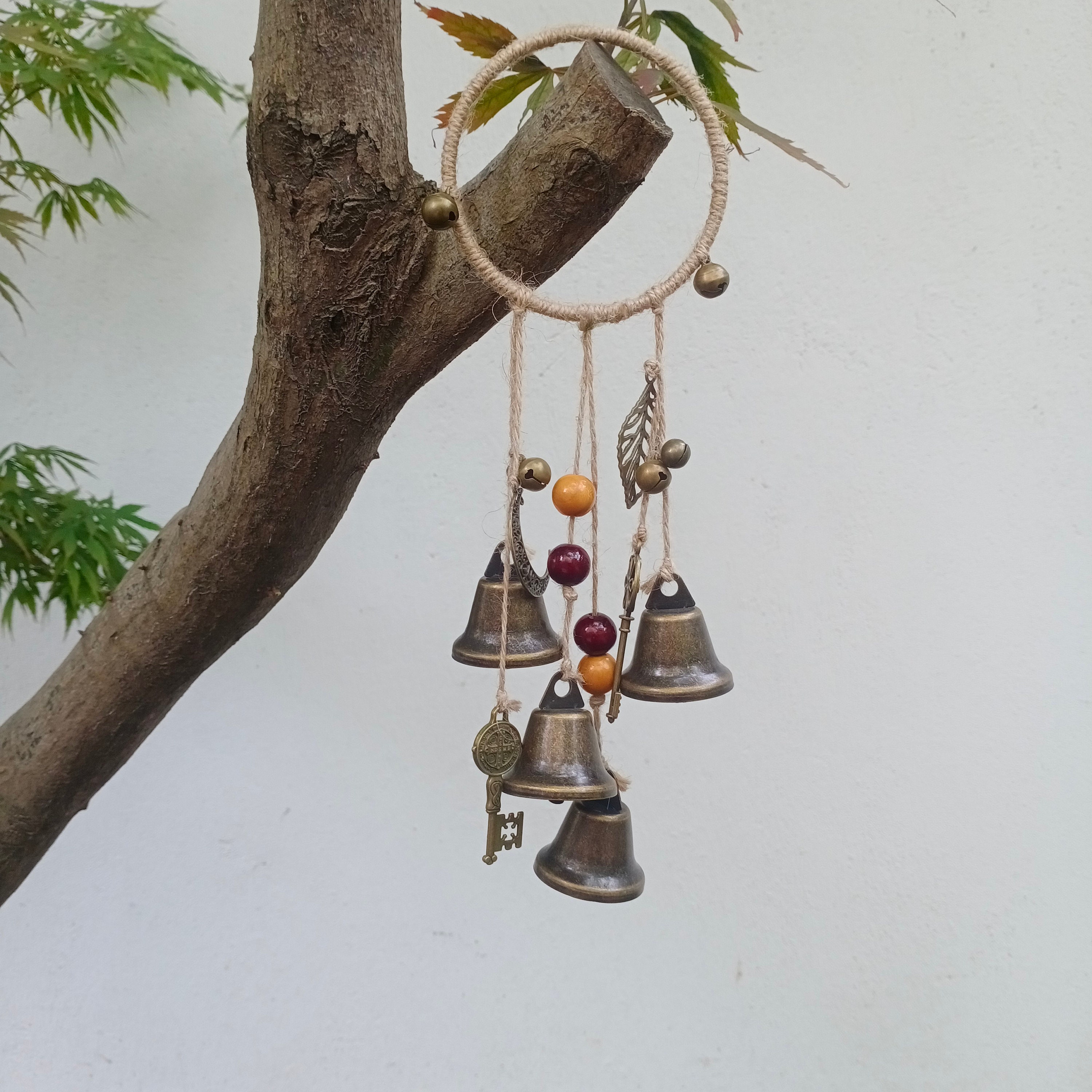 Pendentif carillon éolien en métal, sonnette porte-bonheur, ornement pour  jardin extérieur, porte d'entrée, décoration