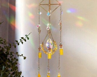 Sonnenfänger Glasmalerei, Sonnenfänger für Auto, Sonnenfänger-Kit, Regenbogen-Maker, Regenbogen-Maker-Prisma, Regenbogen-Maker-Kristall, hängender SunDrop