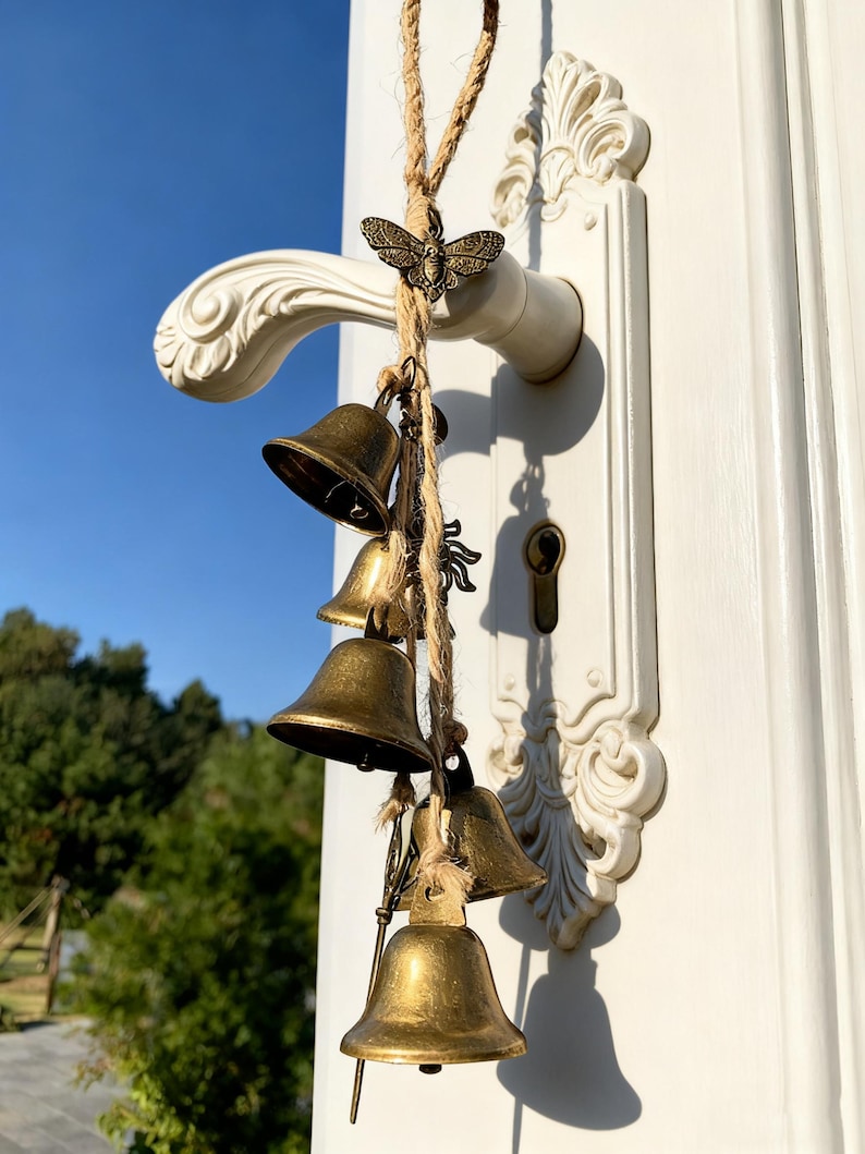 Hängende Biene Hexen Glocken für Türklinke, keltische Türglocken, Türschutzamulett, Fensterschmuck, heidnische Dekoration, Einweihungsgeschenk Bild 2