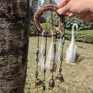 Solstice Pagan Decor, Spiritual Protection Bells, Witch Bells, Home Protection Gift, Witchcraft Decor, Housewarming Gifts, Doorknob Hanger