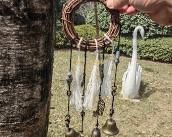 Solstice Pagan Decor, Spiritual Protection Bells, Witch Bells, Home Protection Gift, Witchcraft Decor, Housewarming Gifts, Doorknob Hanger