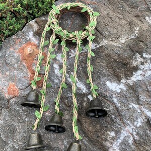 Hanging Witch's Bells, Spiritual Bells, Hanger Wiccan Wind Chimes, Doorknob Protection Brass Bells, Hanging Bells, Altar Supplies image 9
