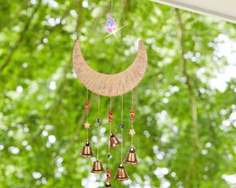 Campanas de bruja lunar, campanas de bruja espiritual, regalos de protección, campanas de protección de la armonía, timbres de puerta, campanas de bruja, decoración para la protección del hogar