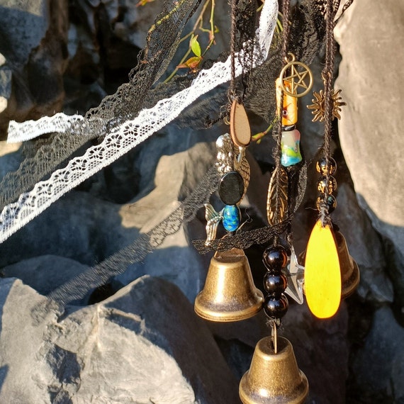 Blessing Bells Evil Spirit Witch Wind Chimes Home Wall Hanging Witchcraft  Decor Blessing Gift Garden Home Decor Ornament Christmas/Halloween