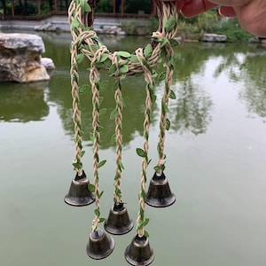Hanging Witch's Bells, Spiritual Bells, Hanger Wiccan Wind Chimes, Doorknob Protection Brass Bells, Hanging Bells, Altar Supplies image 10