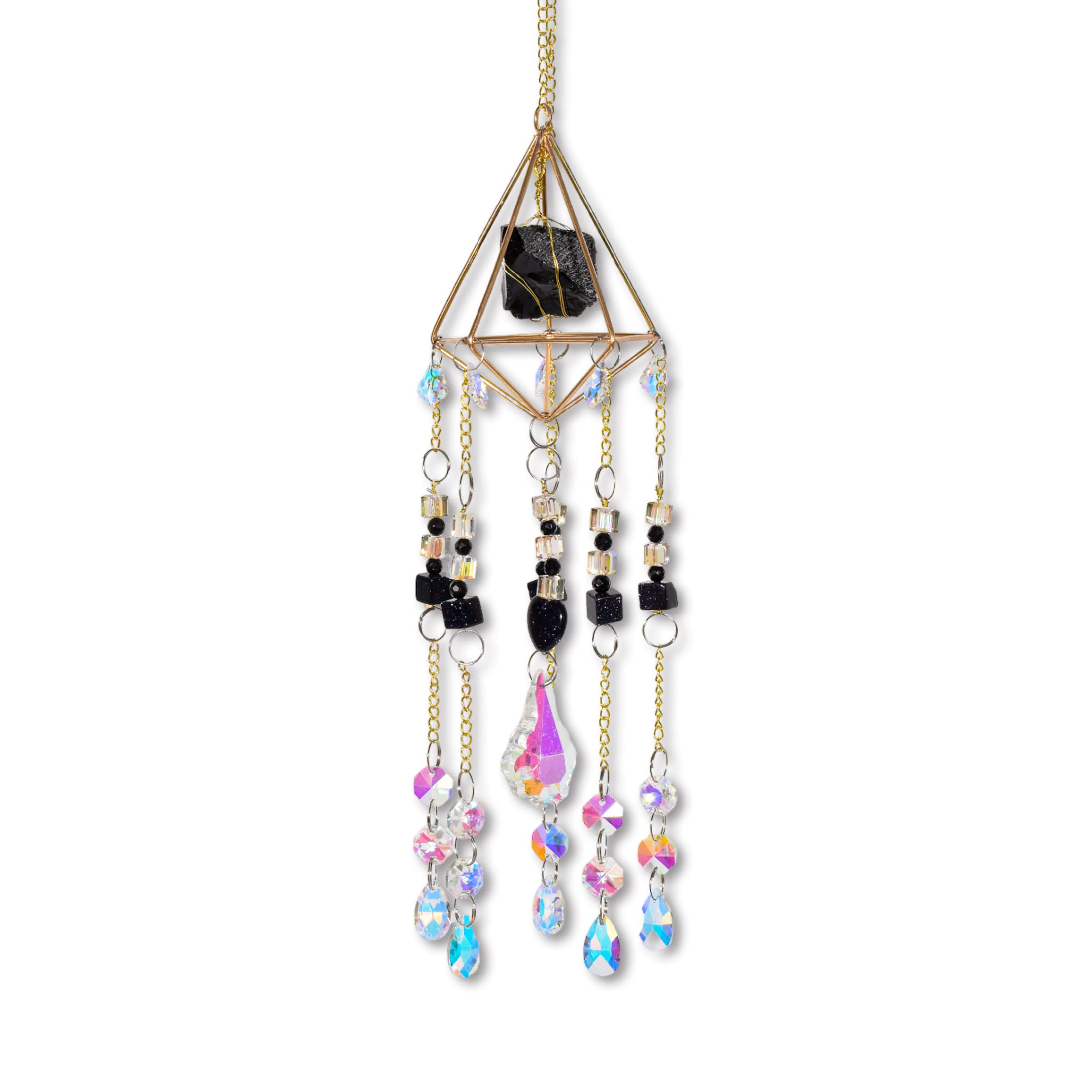 Suncatcher with Black Tourmaline, Sun Catcher Garden Stakes