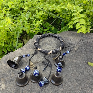 Witch Bells and Wind Chime, Hanging Bells for Temple, Black Halloween Witch Bell, Spiritual Ward Gifts, Harmony Witch Bells, Witch Gifts
