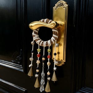 ホワイトウィッチベル、ロープ吊り下げベル、寺院用吊り下げベル、異教の装飾、魔術用品キット