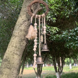 Witch Bells for Door Knob, Witches Home Decor, Mini Witches Bells Wreath, Door Hanger Decoration, Housewarming Gift