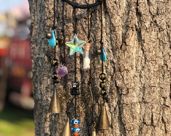 Black Witches Charm Bells, Clears Negativity and Attracts Positive Energy,Witch Bells ,Door & Home Protection ,Housewarming Gift