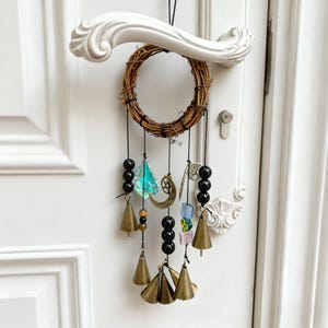 Hanging Bells for Door Protection, Handmade Witch Bells, Witchy Decor Altar, Witchy Ornament for Home Garden