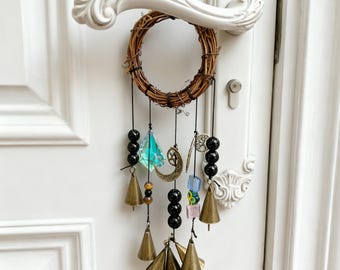 Hanging Bells for Door Protection, Handmade Witch Bells, Witchy Decor Altar, Witchy Ornament for Home Garden