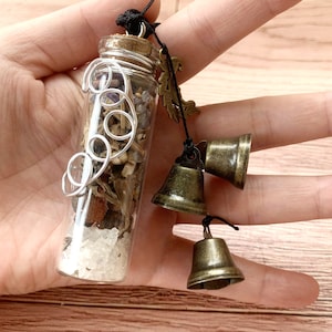 Spell Bottle, Witch Bells for Door Protection, Luck Spell Jar, Vintage Bells for Home Protection, Witch Spell Jar, Wicca Gifts