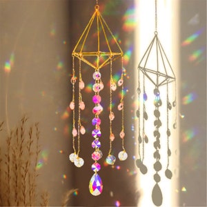 Polygon Suncatcher, Sun Catcher Crystal Prism, Sun Catcher Stained Glass, Rainbow Maker, Rainbow Maker Window,Garden Decor