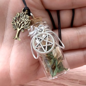 Witchcraft Necklace, Spell Jar Necklace, Spiritual Focus Spell Necklace, Spell Bottle Necklace, Witchy Jewelry, Pagan Necklace, Witchy Gifts