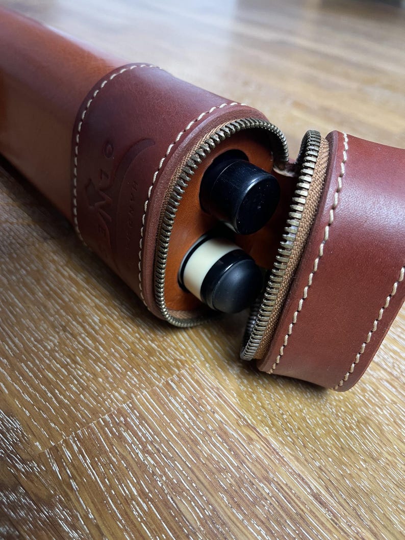 Handmade leather billiard cue case image 4