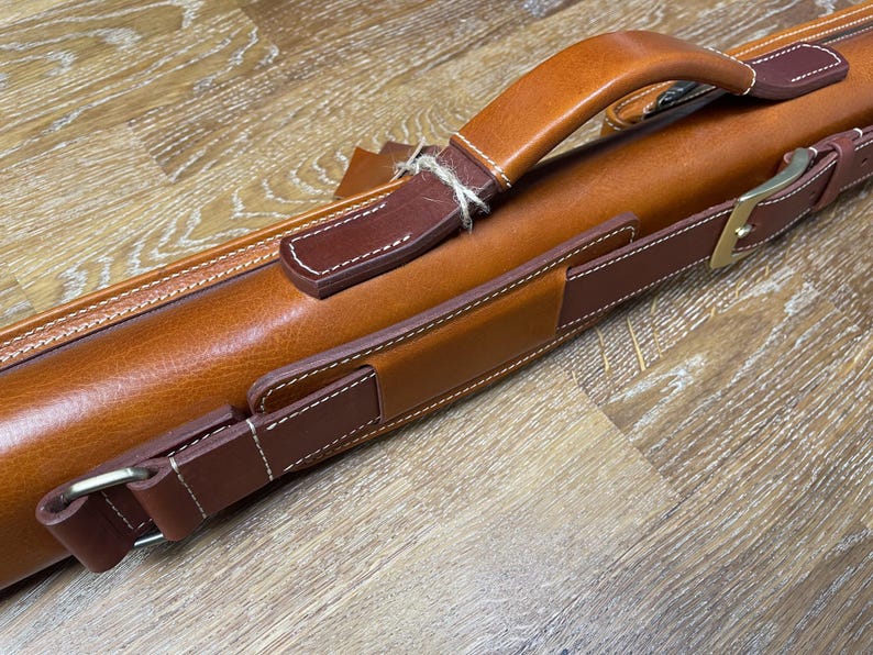 Handmade leather billiard cue case image 5