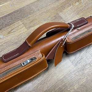 Handmade leather billiard cue case image 1