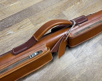 Estuche de cuero hecho a mano para tacos de billar