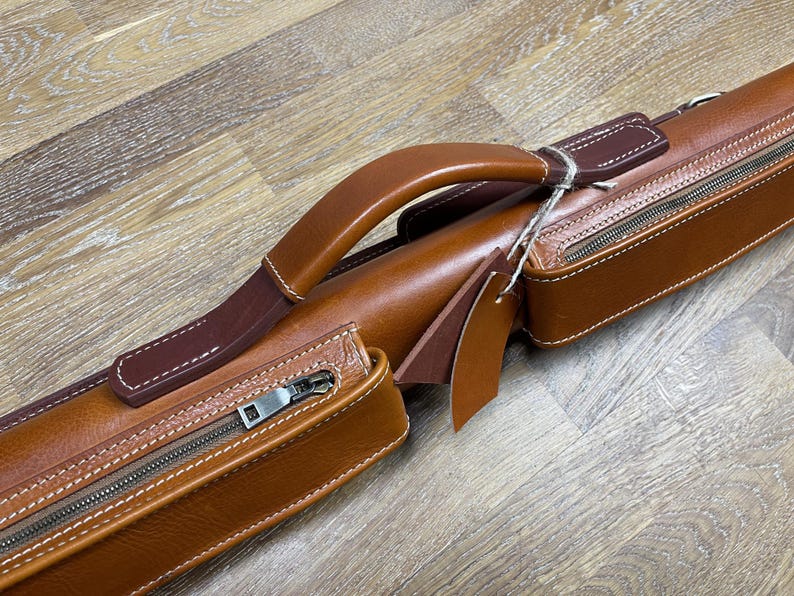 Handmade leather billiard cue case image 1