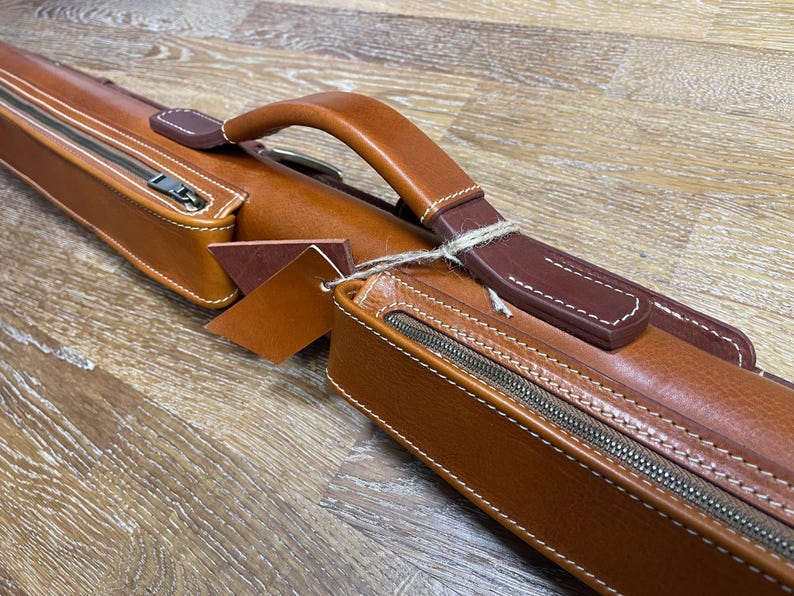 Handmade leather billiard cue case image 7
