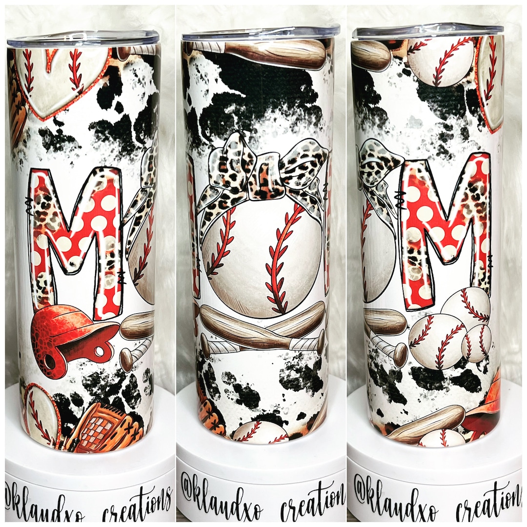Sports Mom Tumbler Baseball Mom Tumbler 20oz Skinny Tumbler Etsy