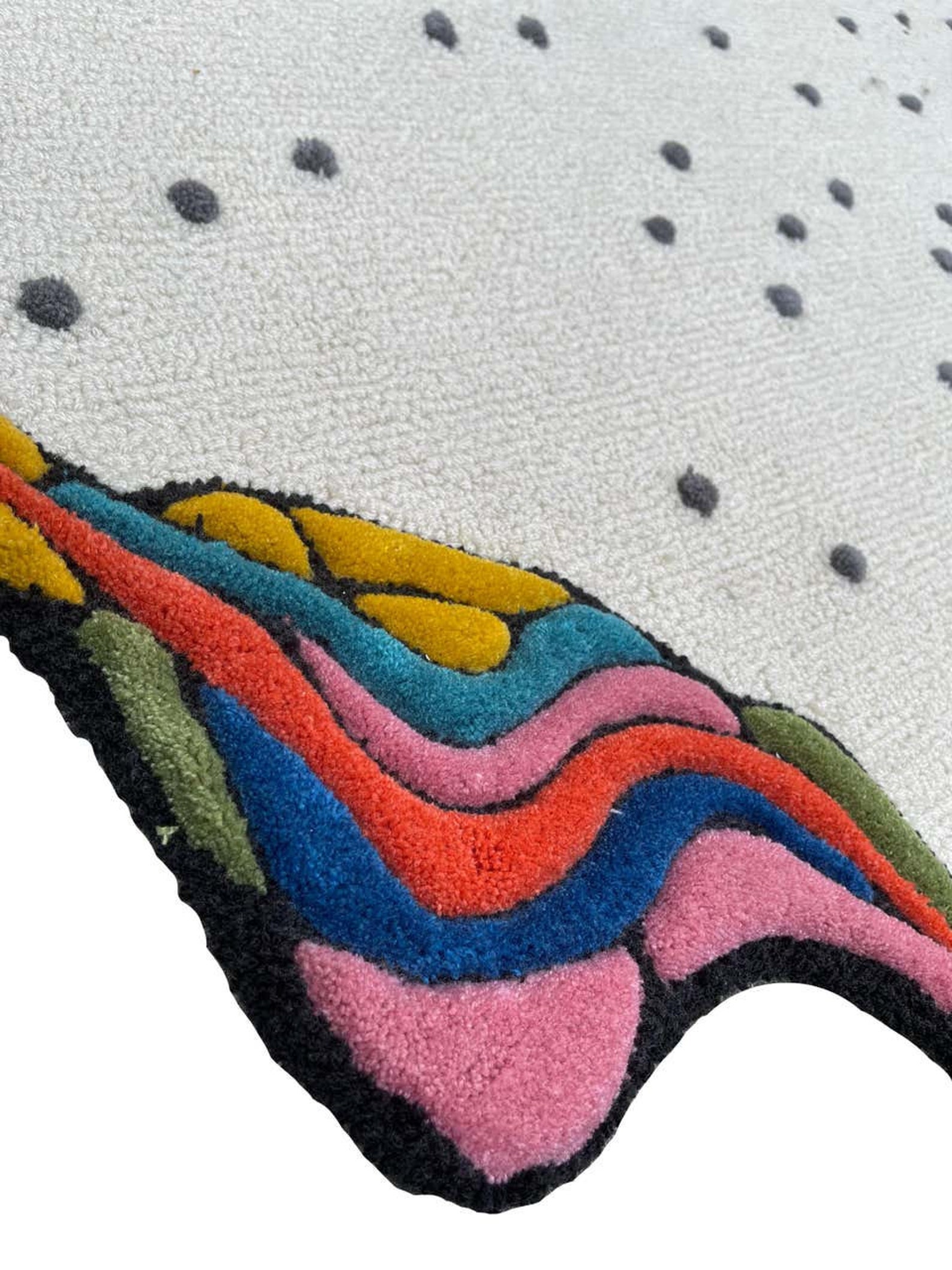 Irregular Unique Modern Rug Wool Handmade Area Rug Odd Shaped Etsy