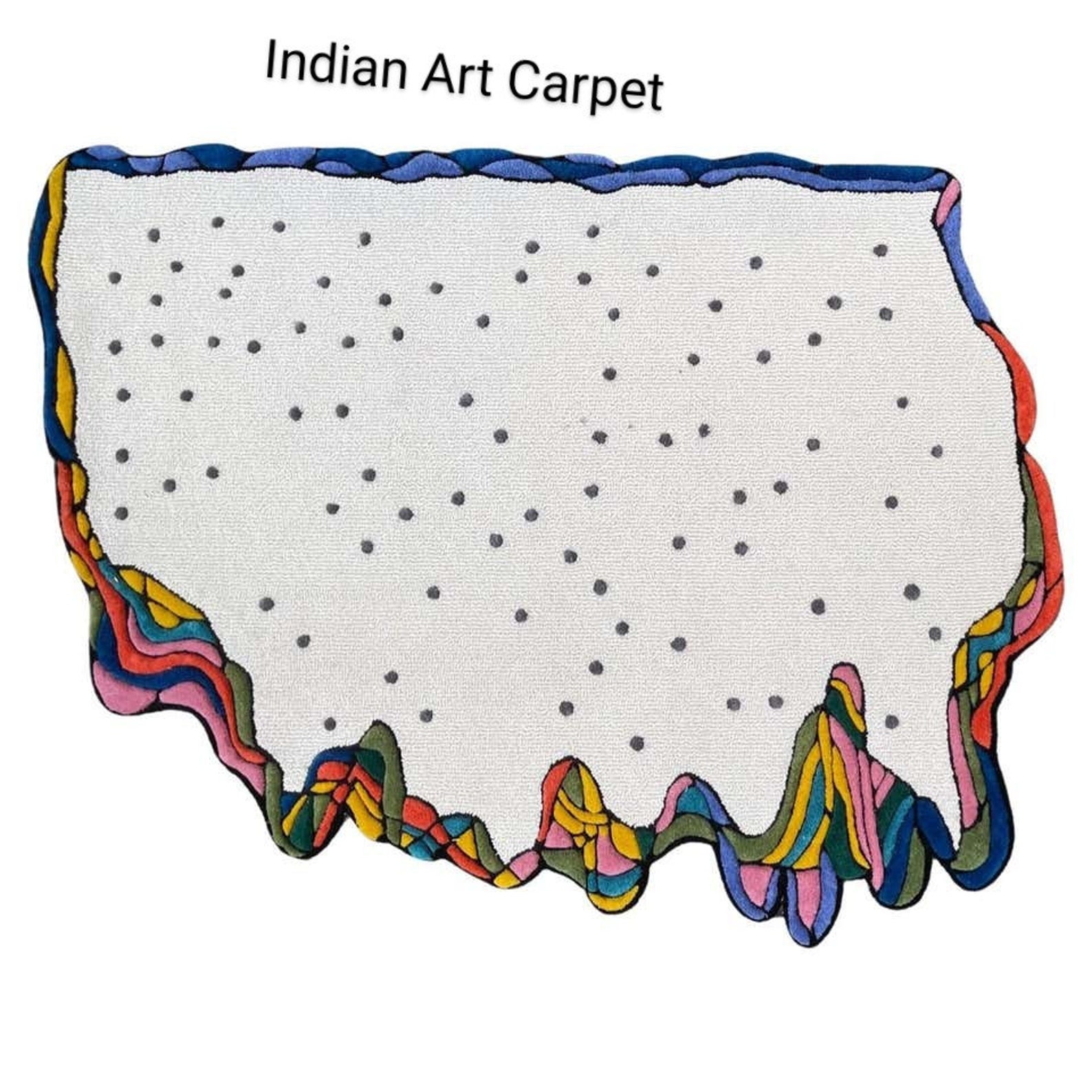 Irregular Unique Modern Rug Wool Handmade Area Rug Odd Shaped Etsy