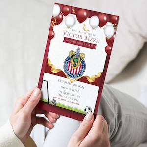 Editable Chivas De Guadalajara Soccer Birthday Invitation | Digital ...