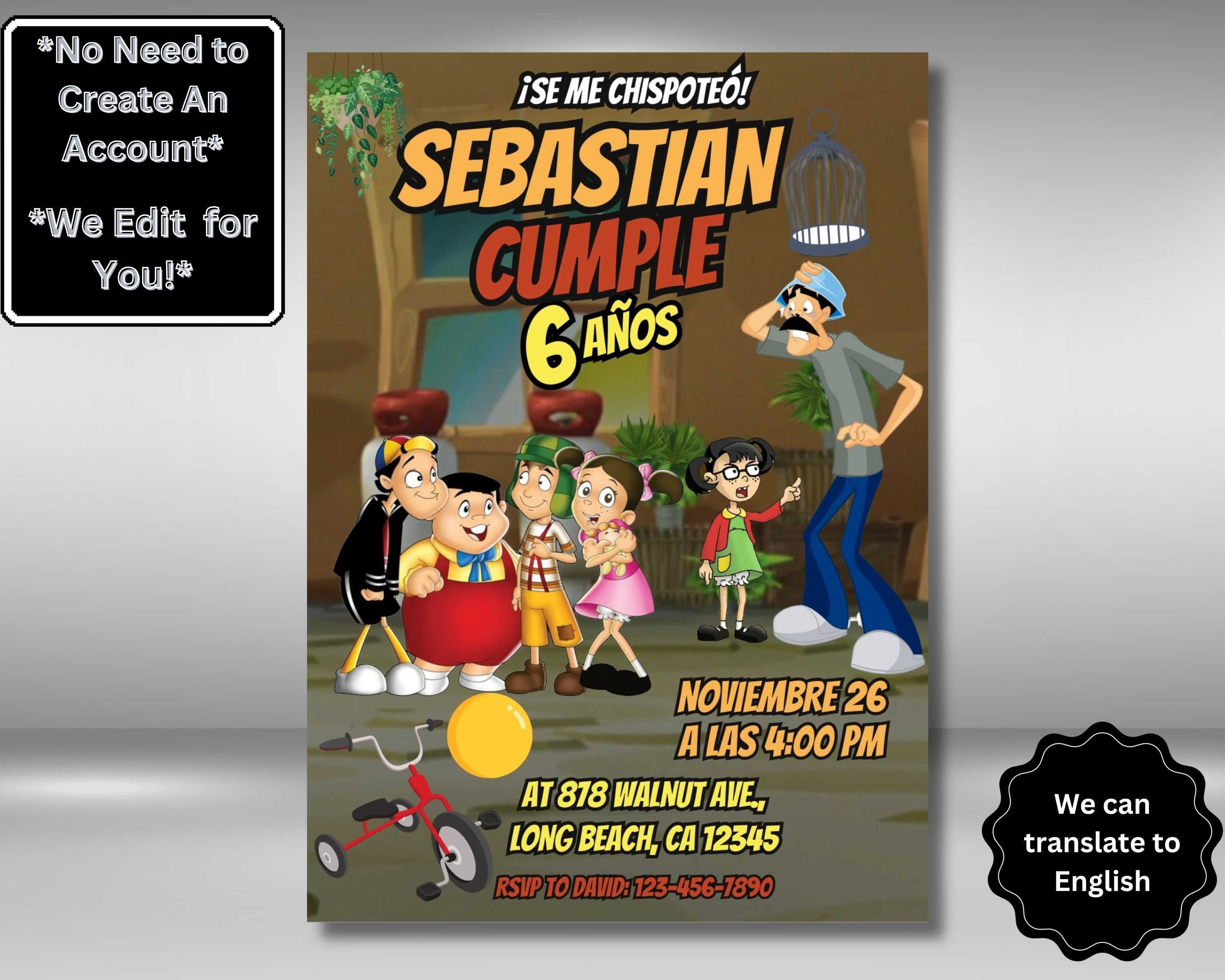 El Chavo Del Ocho Party-Hintergrund 5x3 Fuß – Vinyl-Banner Für Geburtstagsdekoration