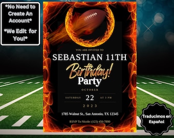 Invito di compleanno di calcio modificabile / Invito di calcio / Download digitale istantaneo stampabile / NFL / Invito a una festa in stile sportivo
