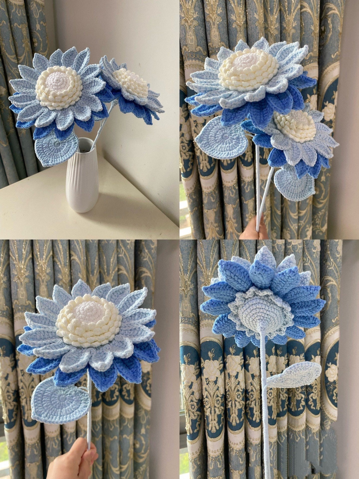 SUNFLOWER PATCH CROCHET SKIRT BLUE main image 0