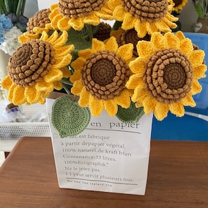 Crochet Sunflower Bouquet Beautiful Room Decor Knitted Flowers