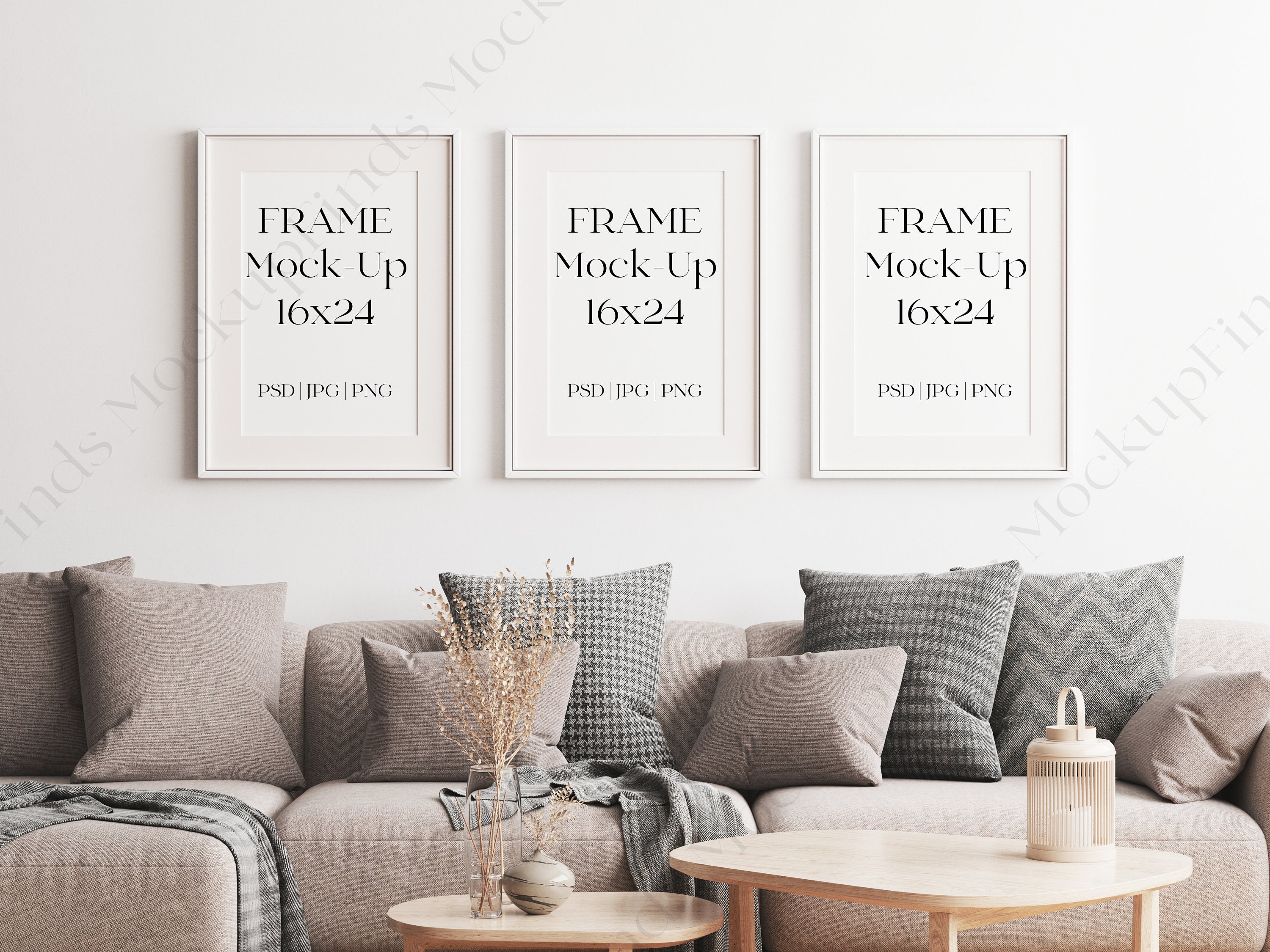 3 Portrait 16x24 Frames Mockup Set 2:3 Frames Mockup Photoshop Frame  Digital Frame Photopea Frame Canva Frame Mockup 