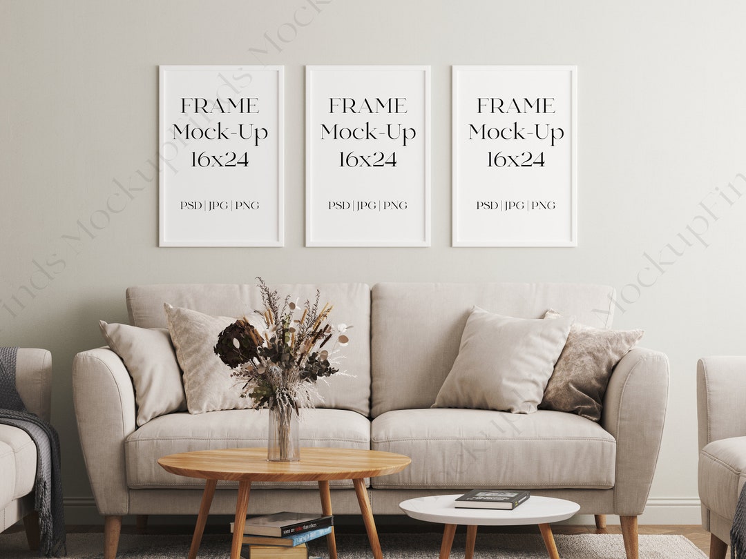 3 Portrait 16x24 Frames Mockup Set 23 Frames Mockup Frame