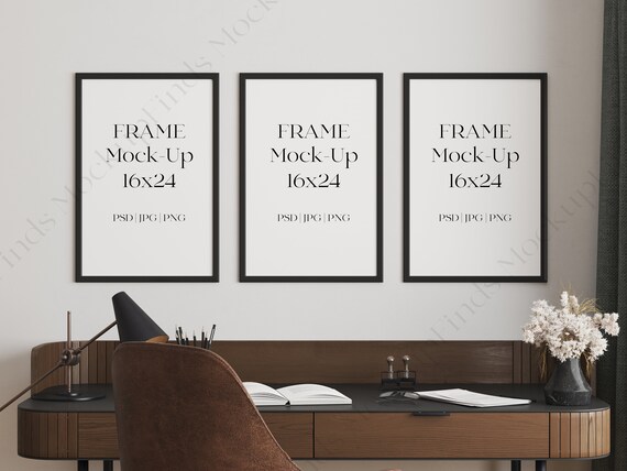 3 Portrait 16x24 Frames Mockup Set 2 3 Frames Mockup Photoshop
