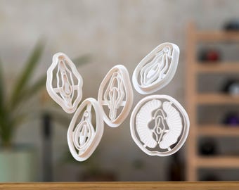 Vulva Kakformar från Tyskland - Olika former - Kexform - Fondantdeg - Vaginaformade kakor - Europa - 3D-utskrivna utstansar