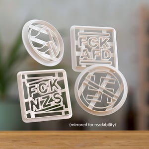 Antifaschistische Keksausstecher 2026 - FCK AfD - FCK NZS - Antifa - Kreuz - Keksform - Plätzchen - Kekse Ausstecher - 3D Druck