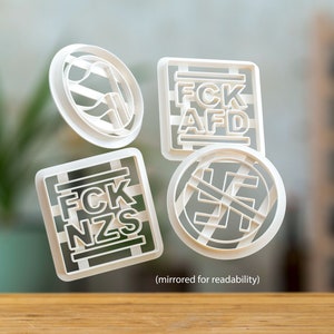 Antifaschistische Keksausstecher - FCK AfD - FCK NZS - Antifa - Verschiedene Motive - Keksform - Plätzchen - Kekse Ausstecher - 3D Druck