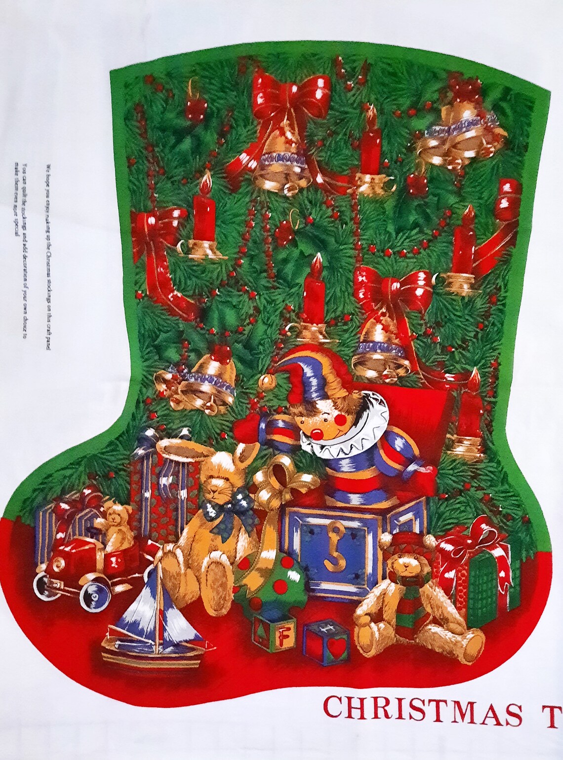 Vintage Christmas Stocking Fabric Sewing Project/rare Find Etsy Australia