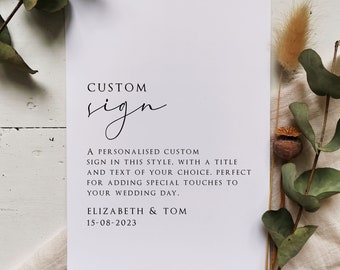 Custom Wedding Sign - Personalised - Print