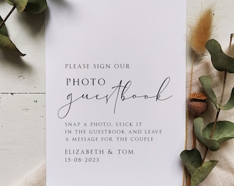 Photo Guest Book Print - Personalised - Wedding - Party - Sign - Poster