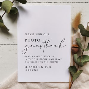 Photo Guest Book Print - Personalised - Wedding - Party - Sign - Poster