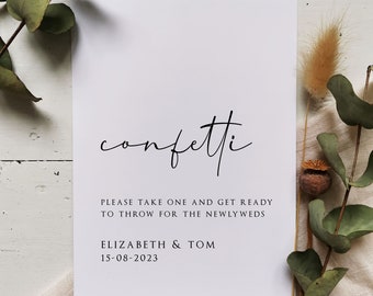 Confetti Sign - Personalised Wedding Print - Wedding Sign - Minimalist
