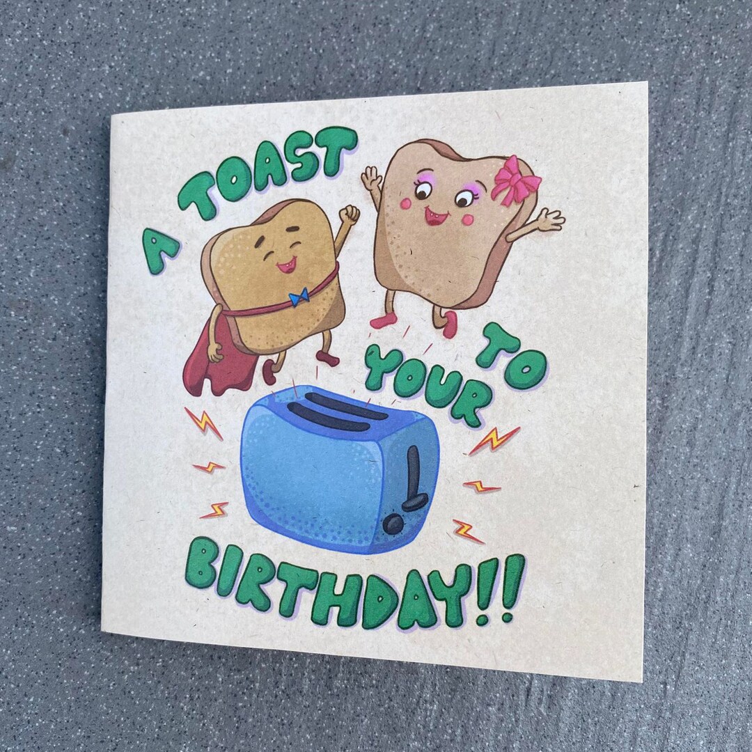 A Toast to Your Birthday Greeting Card Etsy