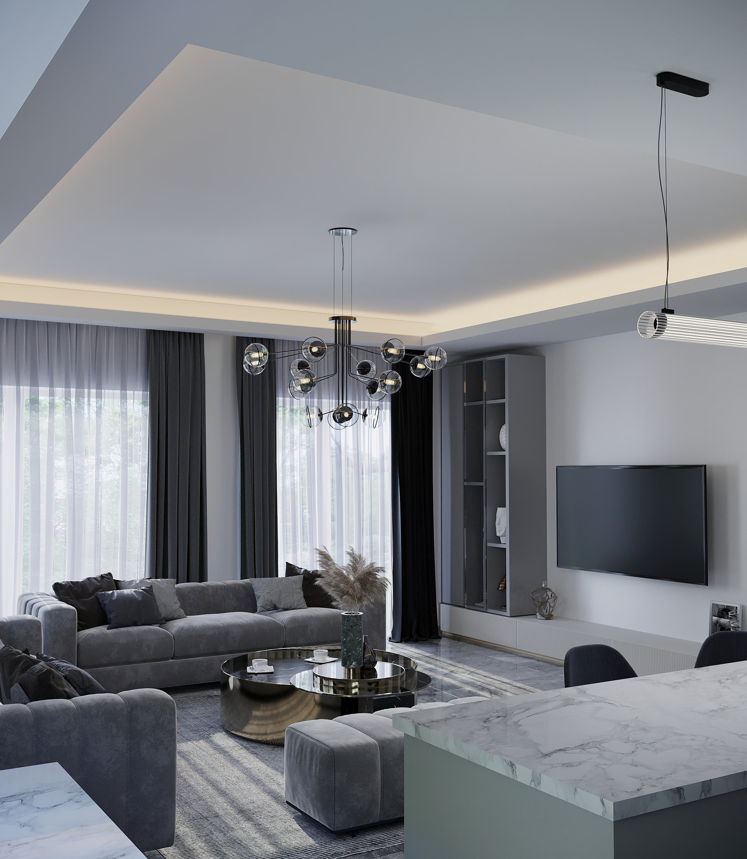 3D Living Room Interior Designs, Online Rendering, Kitchen 3d Rendering ...