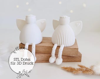 Digital STL file Paulinchen with Flexi Legs | 3D Printing | Guardian Angel for Light | Shelf Sitter | Baptism, Communion, Confirmation, Christmas